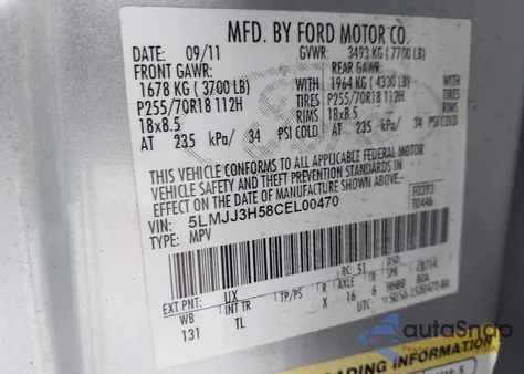 2012 Lincoln Navigator L from USA, damaged, VIN 5LMJJ3H58CEL00470